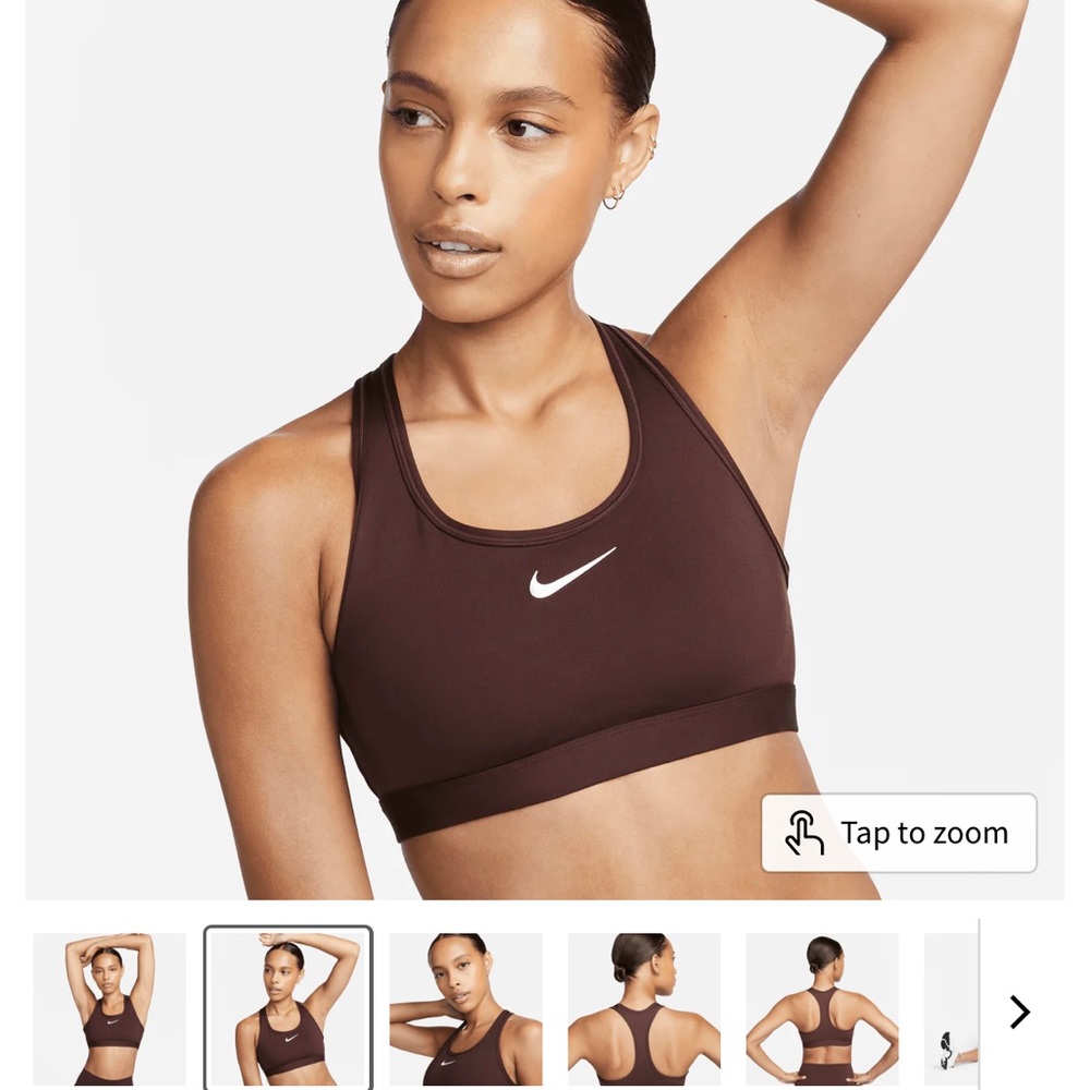 SOLD Nike Women's Swoosh Sports Bra brown